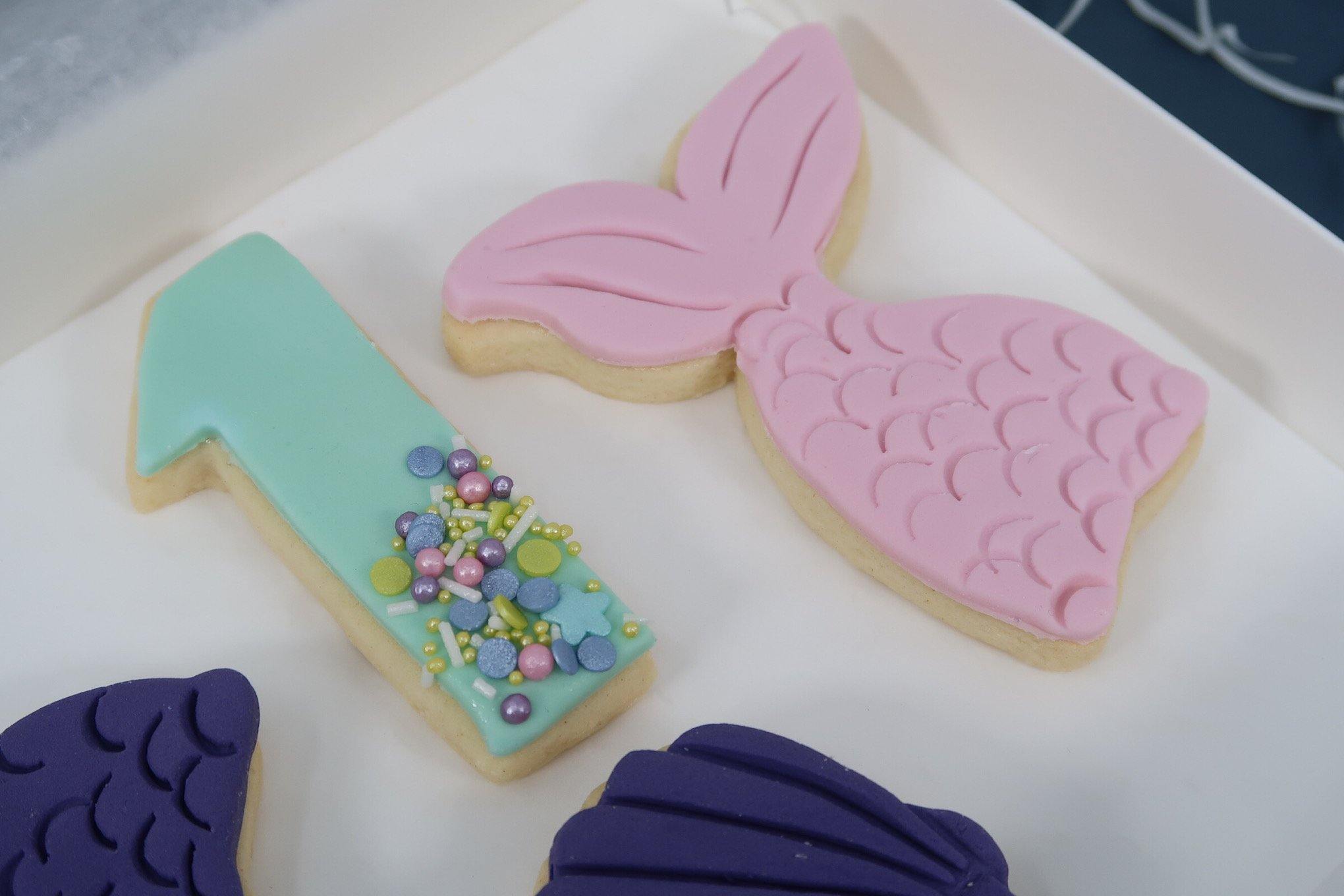 mermaid cookies, personalised cookies