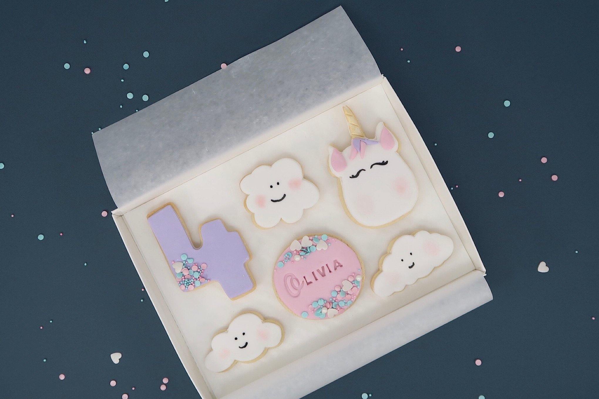 Unicorn Birthday Cookies, personalised cookies 